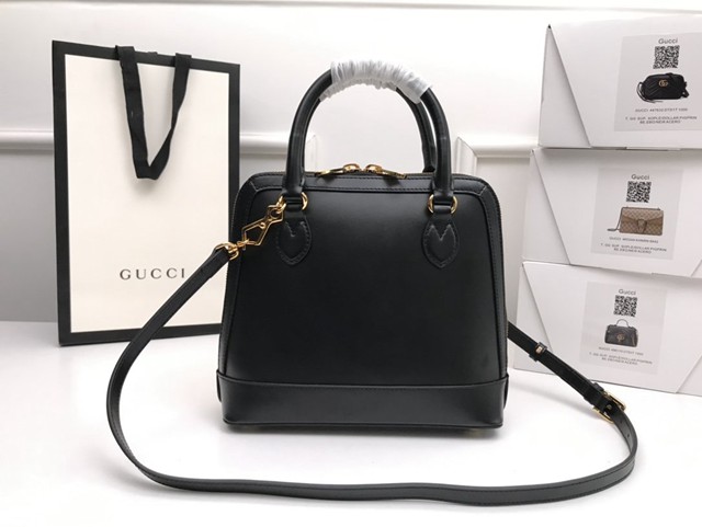 Gucci高仿專櫃女包 621220 古馳GG1955馬銜扣款型 Gucci小號手提包 Gucci全皮手拎女包  gqy3919